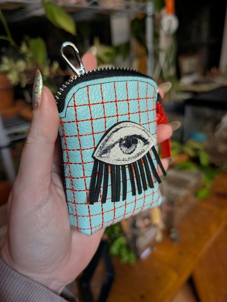 Florence Pouch Charm - Bubblegum Pink All Over Eyes Embroidery